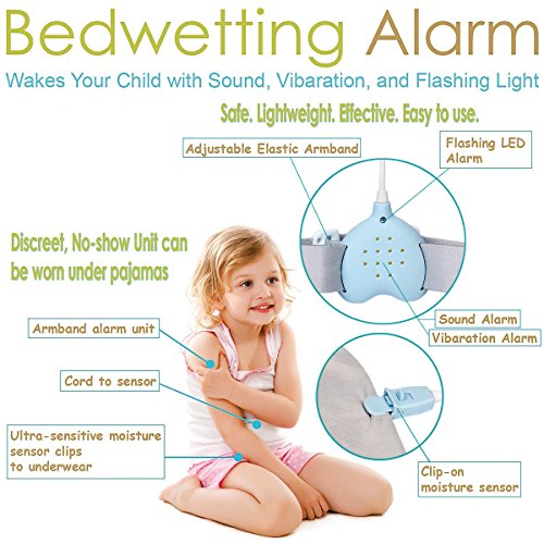 Bedwetting Enuresis Alarm, 3 Functions Rechargeable Bed Wetting Loud
