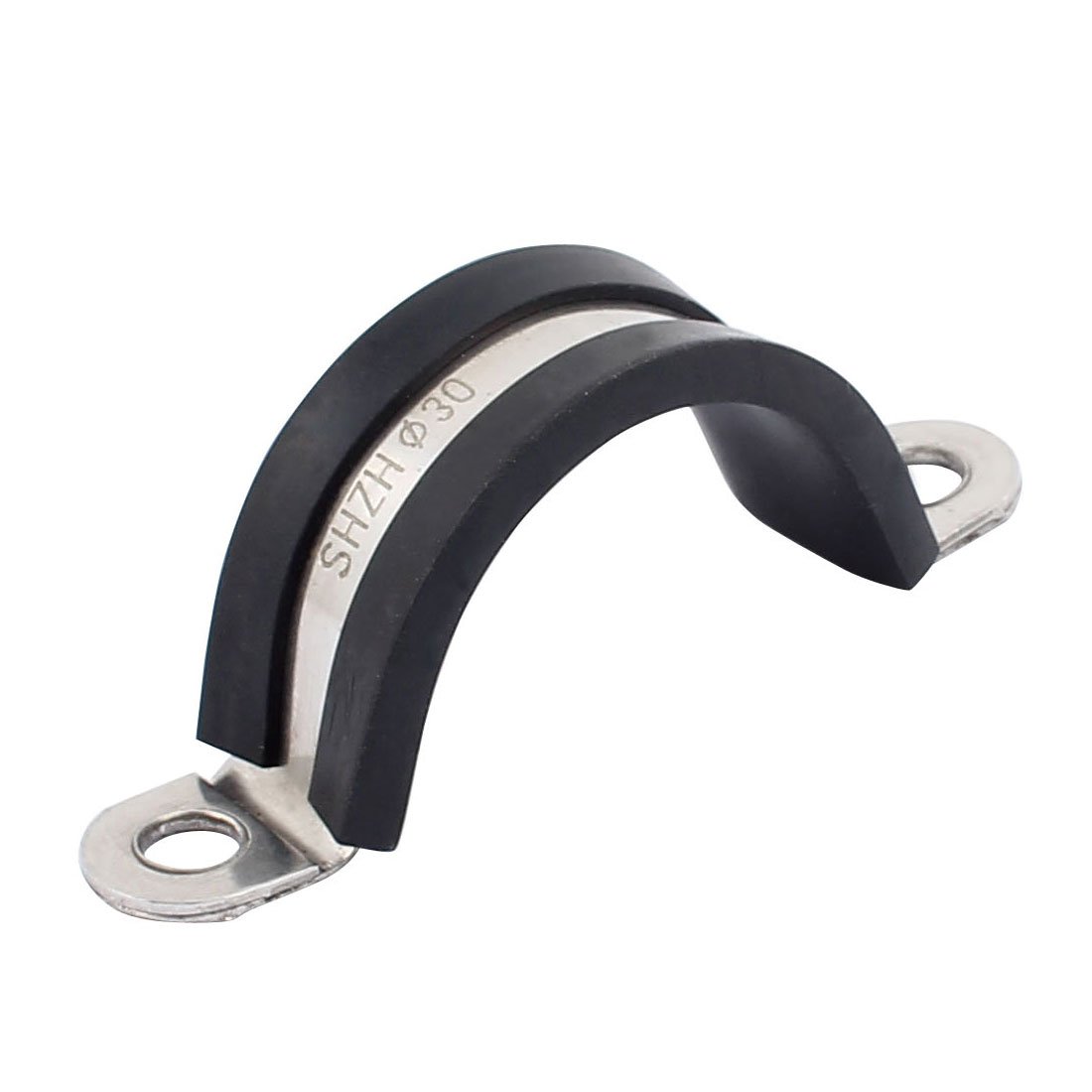 sourcingmap 30mm Dia Rubber Lined U Shaped Stainless Steel Hose Pipe Clips Clamp Cable