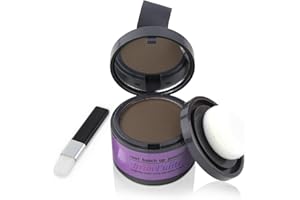 BRIMFULITE Root Touch Up Hair Color Quick Covering Hair Powder for Men and Women Stain-proof Windproof Gray Hair Cover Up with Compact Puff and Mirror 0.14 oz (Medium Brown)