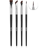 TEOYALL Eyeliner Brushes Set, 4 PCS Ultra Thin Slanted Angled Brush Precision Fine Point Eyeliner Brush Flat Eyebrow Brush