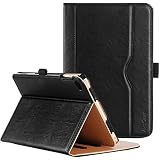 Procase iPad Mini 4 Case - Leather Stand Folio Case Cover for 2015 Apple iPad Mini 4 (4th Generation iPad Mini, mini4), with Multiple Viewing Angles, auto Sleep/Wake, Document Card Pocket (Black)