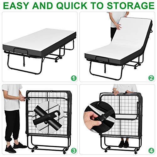 3 Folding+Rollaway+Foldable+Mattress+Portable