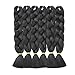Traininghead Synthetic Fiber Hair Extension Goddess Salon Crochet Ombre Jumbo Braids for Twist Braiding Hair 6Pcs/Lot 24 inch Female (1B)