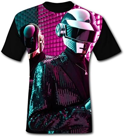 Hevilcat T-shirts Tee Shirt Tops for Men Cool 3D Daft_Punk_DP_DJ Music S