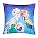 Jerry Fabrics Set of 2 100% Cotton Velvet Frozen Elsa and Anna Decorative Throw Pillow Cover Home Decor Design Set Cushion Case for Sofa Bedroom Car Hiddern Zipper 18×18 Inch(45×45 cm) (Dark Blue 1)