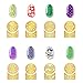 eBoot 288 Pieces 72 Designs Gold Nail Vinyls Nail Stencil Sticker Sheets Set for Circular Hollow Nail Art Design, 24 Sheets
