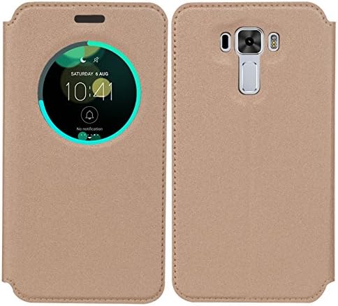 Zenfone 3 Laser 5.5 Case - VVIA Quick Window Smart Wake UP / Sleep PU Leather Cover Soft TPU Case Shell for ASUS Zenfone 3 Laser 5.5 " ZC551KL (Gold)