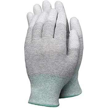 1 Pair Medium Size Anti-static ESD Gloves for PC Computer Electronics Repair Work Gloves PU Coated Finger Protection