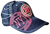 Robin Ruth NY Limited Edition Stamp Cotton Hat Cap Denim/Pink