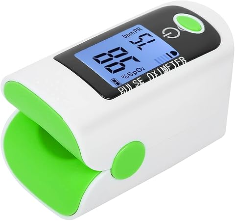 Pulse Oximeter Fingertip, Blood Oxygen Saturation Monitor (Spo2), Portable Digital Reading OLED Display, Lanyard Included (Black/Blue/Green)(Green)