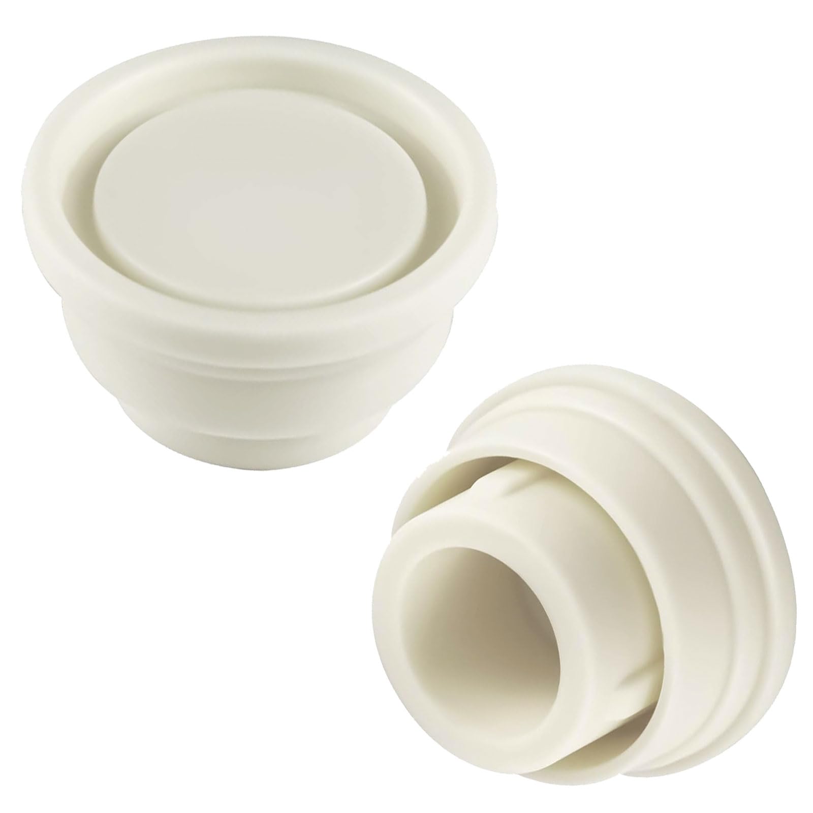 2pcs Pool Ladder Rubber Bumper, Bumpers Plug for Inground Pool, Anti-Slip Protective Swimming Pool Step Caps Accessories, Liner Stopper Replacement Parts for Above Ground Pools Hot Tub SPA, White