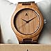 Treehut Men's Wooden Bamboo Watch with Genuine Leather Strap Quartz Analog wi...
