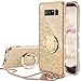 OCYCLONE Galaxy Note 8 Case, Glitter Luxury Cute Phone Case for Women Girls with Kickstand, Bling Diamond Rhinestone Bumper with Ring Stand Compatible with Galaxy Note 8 Case for Girl Women - Gold