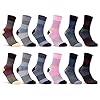 6-oder-12-Paar-Damen-Socken-Ringel-Baumwolle-Komfortbund-Bunt-Geringelt