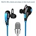 LOVRI Wireless Sports Stereo Bluetooth V4.1 Noise Cancelling In-Ear Headphones with Microphone - Blue and Black