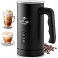 Zulay 4-in-1 Milk Frother and Steamer - Automatic Hot and Cold Foam Maker with Auto Shut Off & Temperature Control for Coffee, Latte, Cappuccino, Hot Chocolate - Black