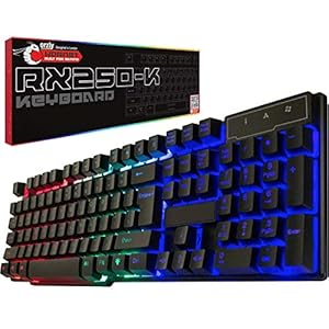 Orzly Gaming Keyboard RGB USB Wired Rainbow Keyboard Designed for PC Gamers, PS4, PS5, Laptop, Xbox, Nintendo Switch, RX…