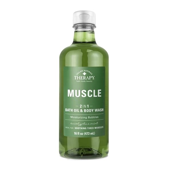 VILLAGE NATURALS THERAPY FOAMING BATH OIL, ACHES AND PAINS, 16 OUNCE