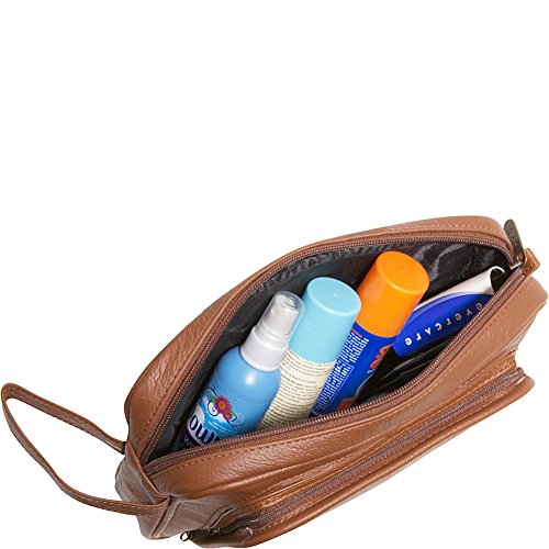 AmeriLeather Leather Travel Toiletry Bag (Black)