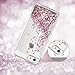 Maxdara Case for iPhone SE 5S 5 Case Glitter Girls Liquid Bling Sparkle Luxury Gifts Pretty Fashion Phone Case for iPhone 5 5S SE (Rosegold)