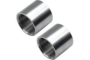 Beduan Stainless Steel Cast Pipe Fitting, Coupling, 1/2" x 1/2" Female Threaded (1" Length, Pack of 2)