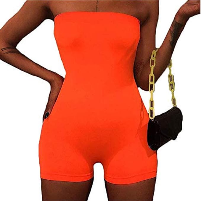 Tuta intera da donna con scollo a V profondo con bottoni a testa e patta posteriore pigiami aderente tuta pagliaccetto, Rosso, L