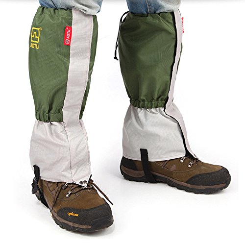 AOTU Outdoor Waterproof Windproof Gaiters Leg Protection Guard Skiing Hiking Climbing Mountaineering, Green