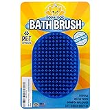 NEW Grooming Pet Shampoo Brush | Soothing Massage Rubber Bristles Curry Comb for Dogs & Cats Washing | Vet and Groomer Recommended