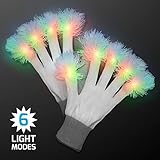 Pom Pom LED Gloves, Color Change Finger Tips