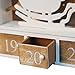 PIONEER-EFFORT Christmas Wooden Advent Calendar with Drawers and LED Lights to Fill Candy and Small Surprise for Kids and Adults Countdown to Christmas 13.5'' x 2.7'' x 10.5''H