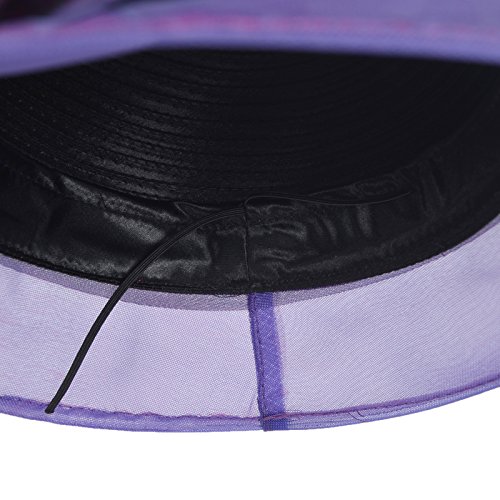 Original One Women's Cloche Bowler Hats KDC1721 For Kentucky Derby Day, Church, Wedding, Tea Party, Ascots (Purple/Black)