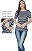 Smallshow Women's Maternity Nursing Top Short Sleeve Stripe Breastfeeding T-shirt (M)
