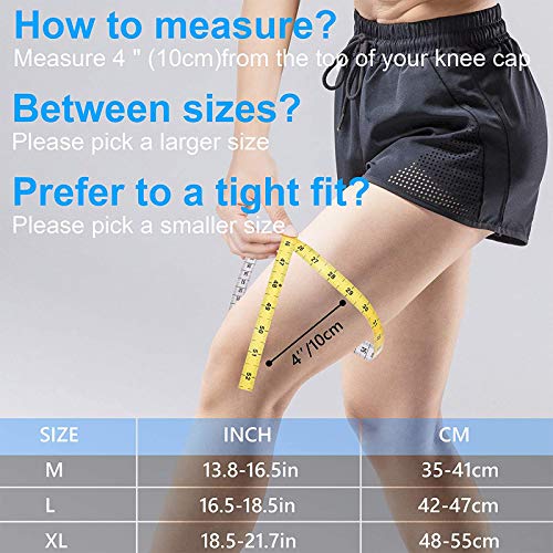 GIRYES Knee Support,Sports compression knee brace for relieve joint pain and arthritis,running,improve circulation,exercise, fitness Knee Sleeve ,men & women(L-gray)