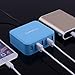 Lumsing USB desktop charger 5V 8A 5 ports square desktop charging station With Intelligent Control Chipset for iPhone iPadd HTC LG Motorola Samsung Galaxy Smartphones Tablets(Blue)