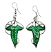 Cyqun Lord of the Rings Elves Green Leaf Earrings,Elf Earrings
