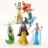 Princess Action Figure Play Set, Cartoon Favorite Princess Figures, Princess Action Figures, Favorite Moves Princess Set, Belle, Ariel, Tinker Bell, Snow White, Elza Birthday Cake Topper (Set of 5)