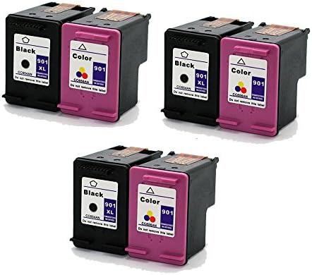 Remanufactured Ink Cartridge Replacement for HP 901XL HP 901 High Yield (3 Black, 3 Color)