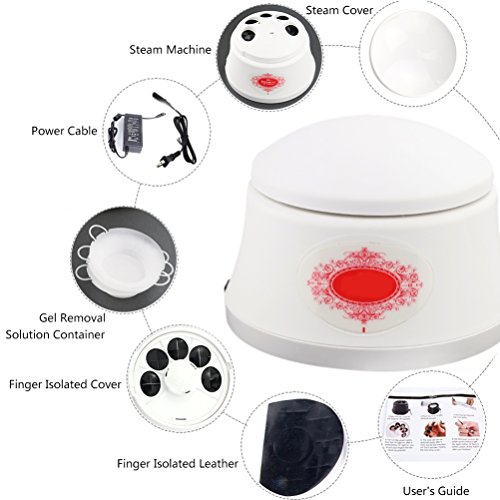 Gel Nail Polish Acrylic Steamer Remover Portable Nail Resurrection Harmless Machine Nail Art Tools BLUETOP (Electric,White)