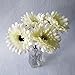 Htmeing 10 pcs Sunbeam Artificial Flower Mum Gerber Daisy Bridal Bouquet Silk Wedding Party Decoration (white)