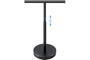 Hand Towel Stand, Stainless Steel Hand Towel Holder Rack for Bathroom Countertop, 16.5Inch Adjustable Retractable T-Shape Fre