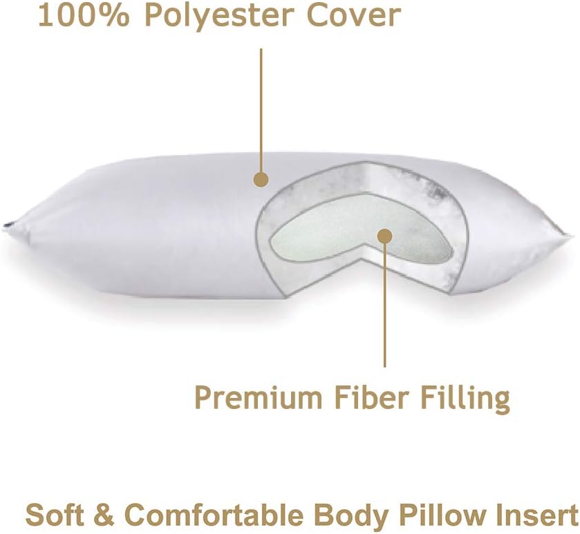 DOWNCOOL Long Body Pillow Insert- Breathable Bed Full Pillow for Side Sleeper Without Cover- 20 x 54 inch: Home & Kitchen