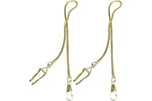 WOFASHPURET 2Pcs Metal Pocket Watch Chain for Men Fob Watch Holder Vest Chain Stylish Replacement Hanger with Metal Buckle Compatible with Various Pocket Brands Gold