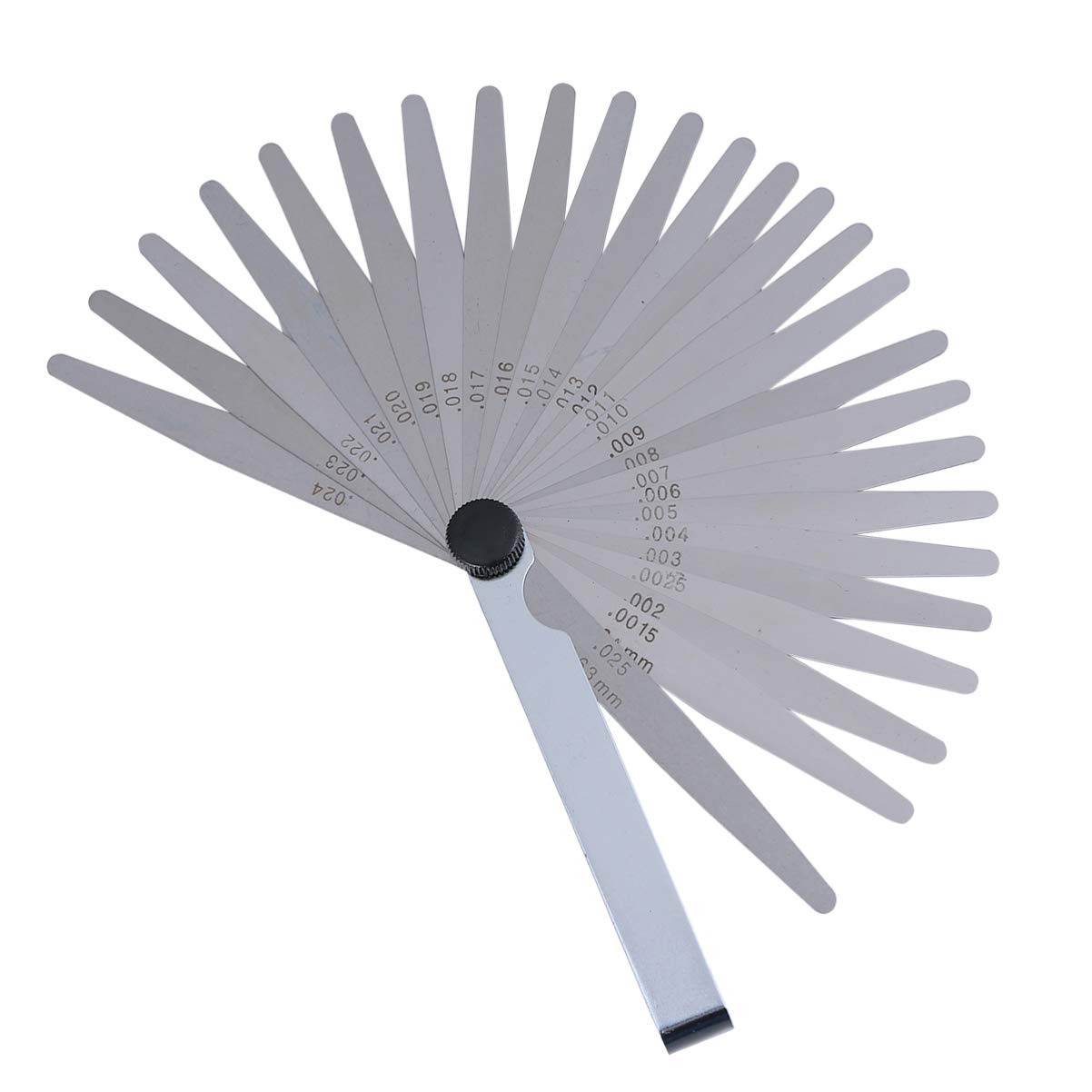 ULTECHNOVO 1 Set/26pcs Stainless Steel Feeler Gauges Metric Offset Feeler Gauge Imperial Gap Measuring Tool 0.04-0.63mm