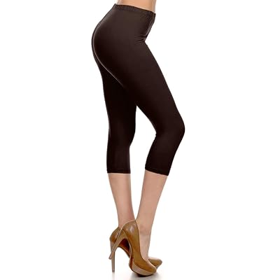Buy NCPR128-BROWN Capri Solid Leggings 