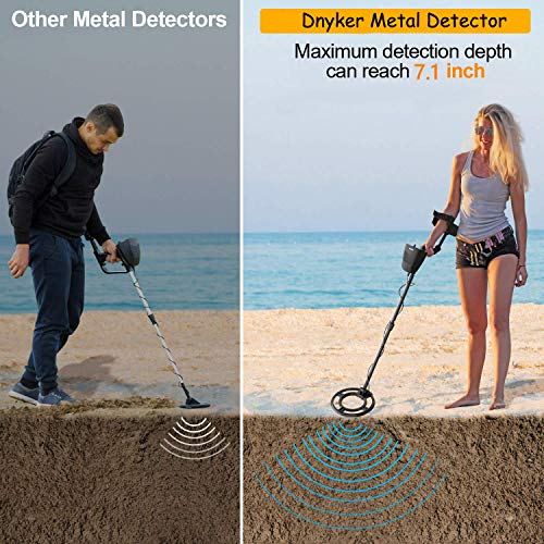 Dnyker Metal Detector High Accuracy Adjustable Waterproof LCD Display Gold Metal Detector with Sensitive Search Coil,Pinpoint Function for Adults and Kids