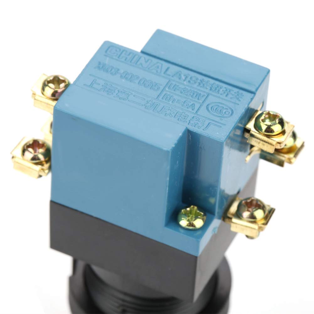 10Pcs Auto Reset Mushroom Head Push Button Switch with Light 1NO 1NC 25mm Mount LA1911DJ for