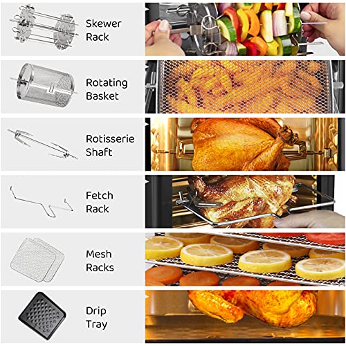 OMMO Air Fryer 17 QT, 8in1 Air Fryer Toaster Oven with LCD Digital