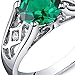 PEORA Simulated Emerald Cathedral Solitaire Ring for Women 925 Sterling Silver, 1.25 Carats Round Shape 7mm, Size 7