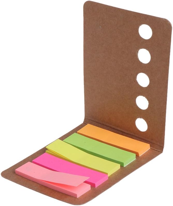 Zkm 5 Pads/Pack Kraft Paper Cover Candy Color Sticky Notes Page Marker Index Tabs