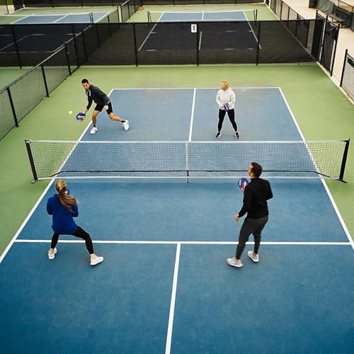 6.7M Regulation Size Pickleball Net, Portable Pickleball Net for Backyards, Driveway, Outdoor Indoor, Black